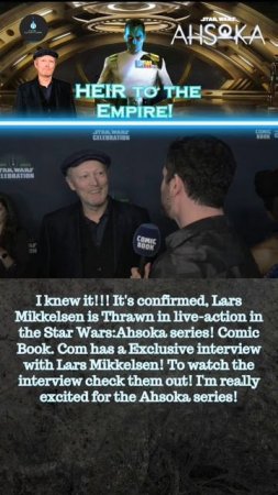 It's confirmed!!! Lars Mikkelsen is live-action Thrawn on Star Wars Ahsoka series!🔥👍