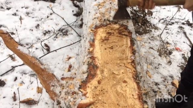 Постройка лагеря в лесу!Стол из поваленого дерева!