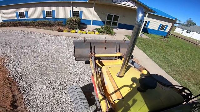 Finishing the parking lot with the backhoe. #backhoeman #digginok #mbga