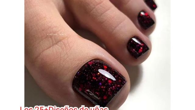 UÑAS COLOR VINO PARA PIES 2022-2022 #trendsnails #diseños #diseñosdeuñas  #invierno