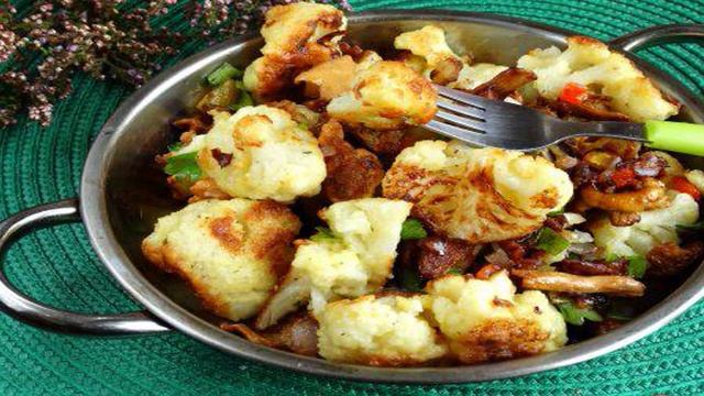 Цветная капуста с лисичками