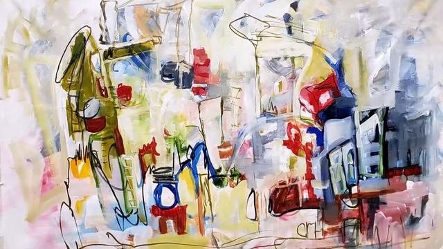 Abstract Expressionism Cityscape by Marie Manon