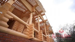 Одноэтажный дом из оцилиндрованного бревна. Строительство в МО