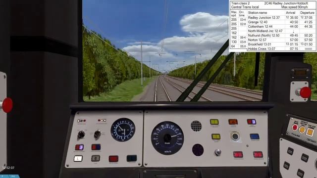 OpenBVE West Midland Line from Radley Junction to Hobbs Cross using Central British Rail 323 Series