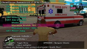Grand Theft Auto Vice City Stories(GTAVCS) - Showing the Cheat Device Mod for PPSSPP