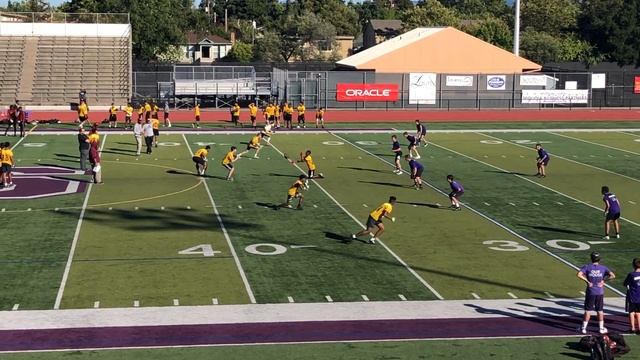 2023 QB - Colton Assunto - Menlo Atherton vs. Sequoia JV Scrimmage; Drive 2; First Down