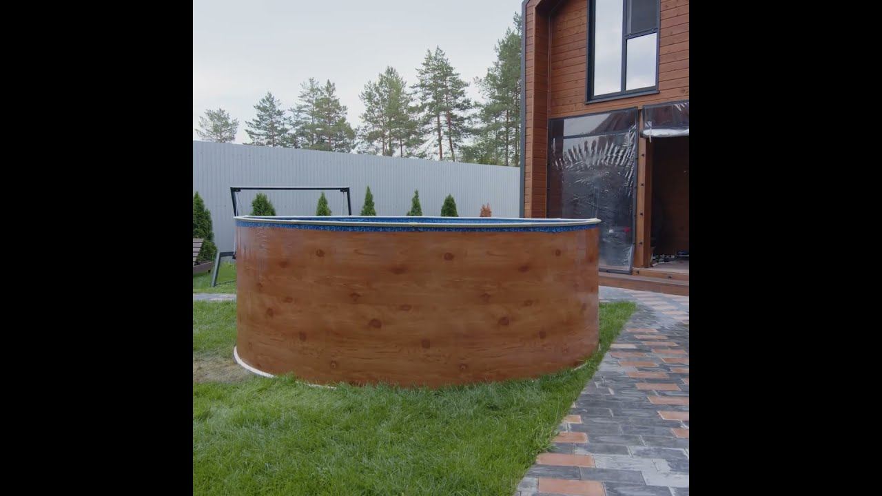 Обзор Бассейна Лагуна цвет Под Дерево. Морозоустойчивый каркасный бассейн Лагуна для дачи смотреть онлайн