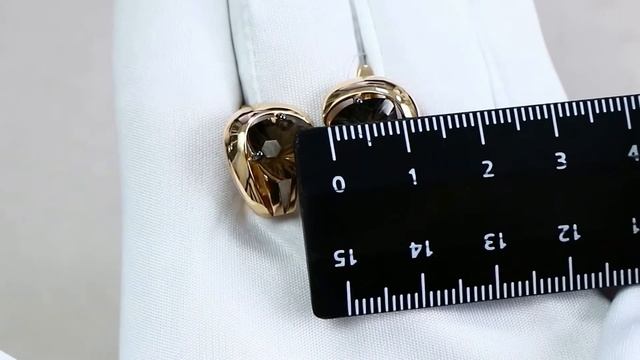 Золотые серьги Александра с раухтопазом кл2726а-4ск смотреть онлайн