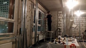 Каркас, шумоизоляция стен,проводка