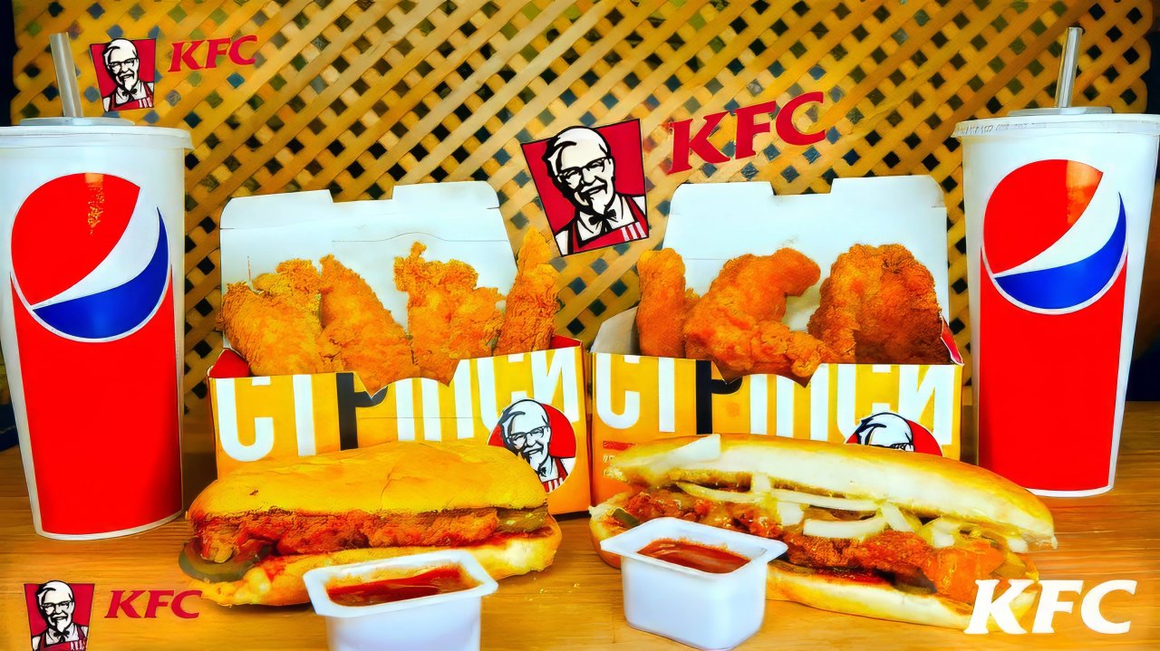 ПОВТОРЯЮ МЕНЮ KFC / куриные стрипсы, лонгер,пепси-кола ВАНЗАЙ vanzai в 4K