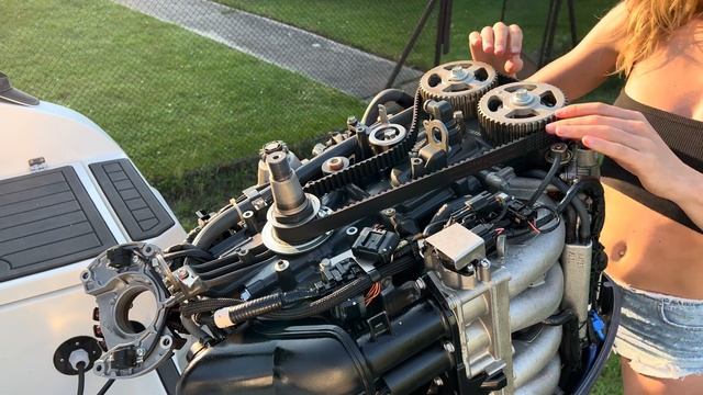 Replacing timing belt Yamaha outboards F90 F100 F115 | Wymiana rozrządu смотреть онлайн