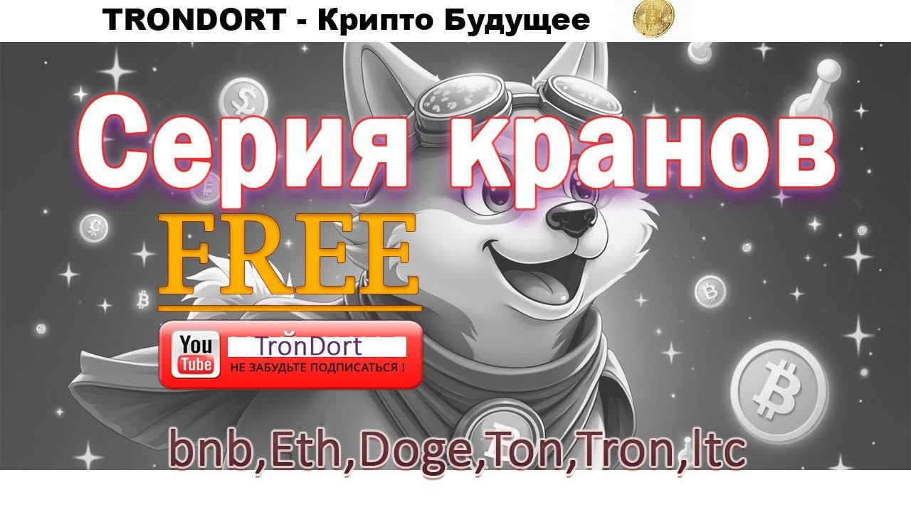 Краны с бесплатной криптой Tron,Litecoin,BTC,Eth,Doge!