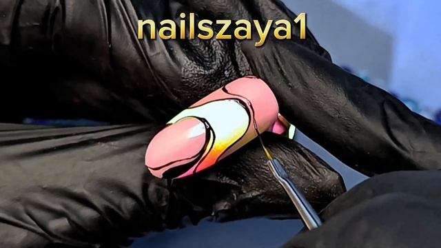 easy and beautiful nail design 😊neon pigment abstract ✨💅mk nail design