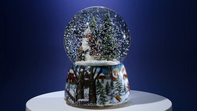 Новогодний музыкальный шар со снегом "Вот так снеговик!" 4K смотреть онлайн