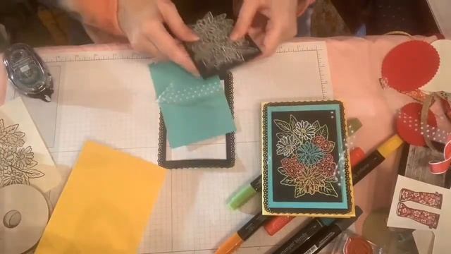 Ornate Layers Dies and Ornate Style Stamp Set with Blends Marker Over White Embossing Technique смотреть онлайн