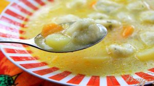 Суп с сырно-творожными крокетами