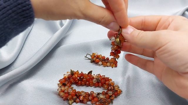 Комплект из сердолика🧡