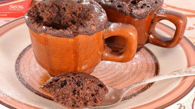 Мега шоколадные кексы в микроволновке за 5 минут