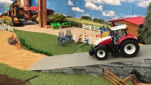 BRUDER RC tractor working on the field with RC hay rakes! Action RC video