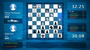 Chess Game Analysis: Петр Полищук - Rakesh2 : 0-1 (By ChessFriends.com)
