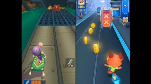 Subway princess runner vs Running pet gameplay