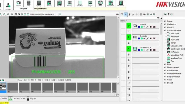 Pharmacode Reader with HIKVISION GigE Vision Camera Monochrome