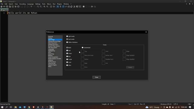 How to use dark mode in Notepad++ (Notepad plus plus)