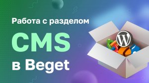 Работа с разделом "CMS" в Beget