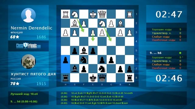 Chess Game Analysis: Nermin Derendelic - хунтист пятого дня : 0-1 (By ChessFriends.com)