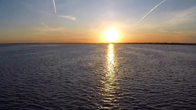 aerial sailboat at sunset (1080p)