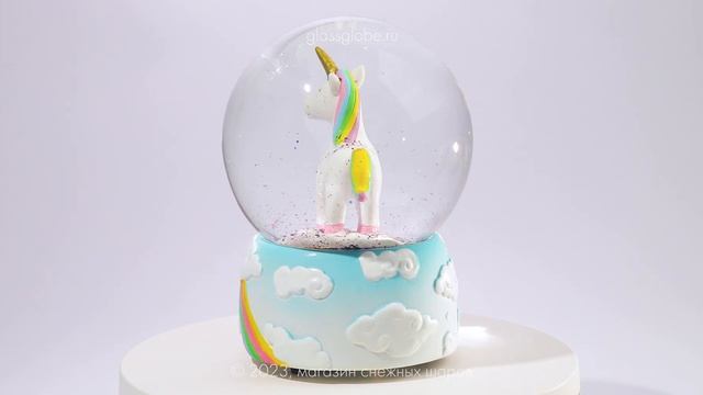 Музыкальный шар с блёстками "Единорог" с мелодией "К Элизе". 4K смотреть онлайн