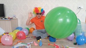 We inflate large balloons and blow them up