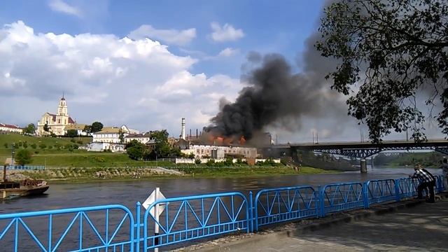Пожар на пивзаводе в Гродно 21.05 2017 смотреть онлайн