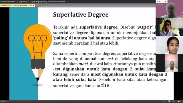 DEGREE OF COMPARISON : POLTEKKES KEMENKES MALUKU, SANITASI 1A & 1B 2021 смотреть онлайн