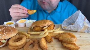 ASMR BURGER KING SANDWICH, WHOPPER WITH SHRIMP, ONION RINGS & FRIES MUKBANG 먹방 (EATING SOUNDS)