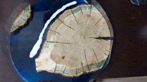 Часы из спила дуба и эпоксидной смолы👍морской прибой