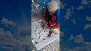 Cara Membuat Ornament/Relief dari Batu Alam | Manual di Pahat Pakai Tangan
