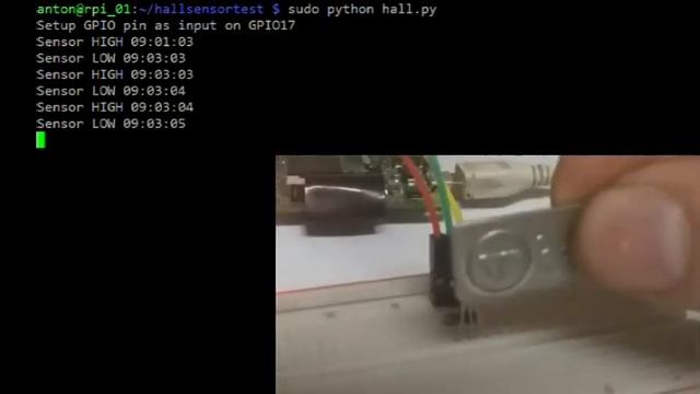 Raspberry Pi with a Hall sensor test using Python смотреть онлайн