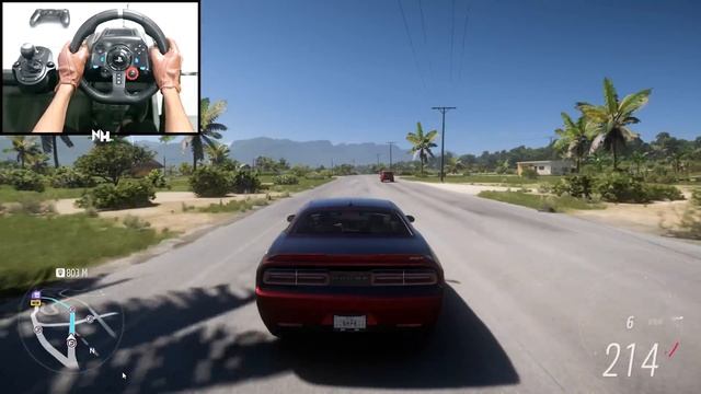 1100HP Dodge Challenger SRT Demon | Forza Horizon 5 | Steering wheel gameplay смотреть онлайн