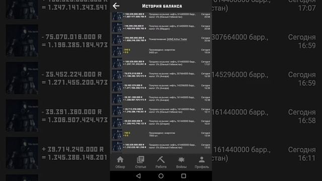 RR на счёт торговли ресурс