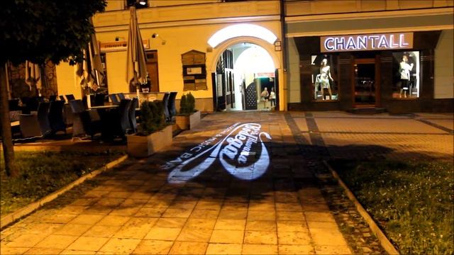 Rotating logo projection with ECOLIGHT LED gobo projector
