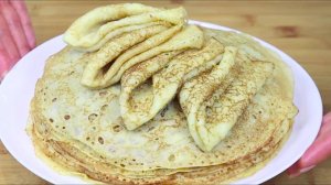 Тонкие блины на воде. Невероятно вкусно и просто. РЕЦЕПТ БЛИНОВ НА ВОДЕ!