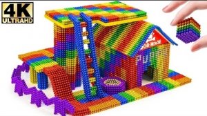 Мультики для малышей  Как сделать домик для собаки в миниатюре из магнитных шариков |