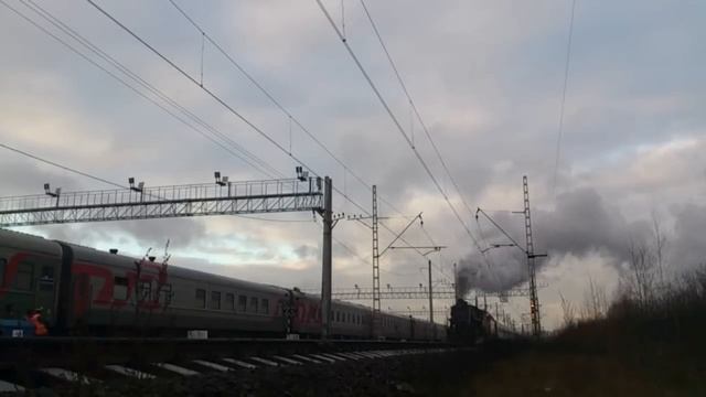 Паровоз Л-5289 с Транссибирским экспрессом / Steam engine L-5289 with Transsiberian express