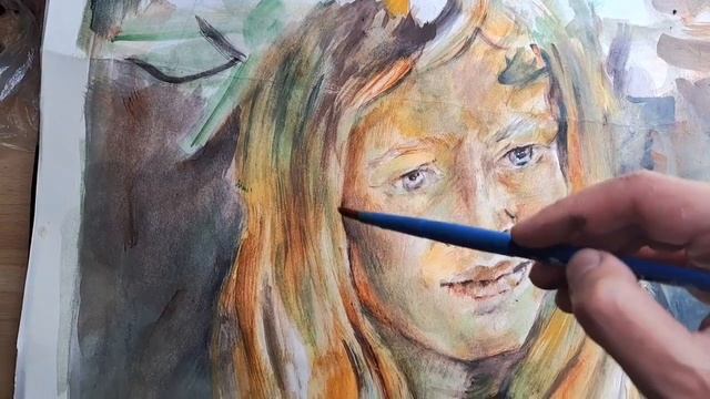 Техника акварели Эндрю Уайета. Andrew Wyeth.Glazing  technique with dry and wet brush.