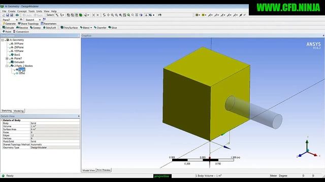 ✅ ANSYS DESIGN MODELER - Projection - Basic Tutorial 10