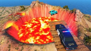 Автомобили против вулкана 😱|BeamNG.Drive|Бемиджи Драйв