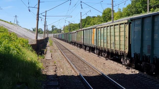 ВЛ80с-488 с угольным грузовым поездом платформа Городская Муром