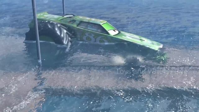 Episode 1 - Big & Small PIXAR CARS vs MEGA FLOOD in BeamNG.drive смотреть онлайн