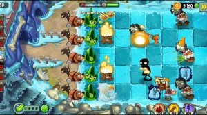 Уровень -4, Заледеневшие пещеры, Растения против Зомби-2